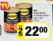 Koo Baked Beans In Tomato Sauce-For 2 x 410g