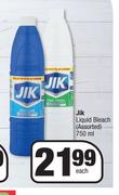 Jik Liquid Bleach Assorted-750ml Each