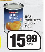 Spar Peach Halves Or Slices-410g Each