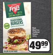 Fry's Meat Free Traditional Burgers-320g Each