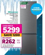 Hisense 264L Bottom Mount Freezer Fridge H370BIT