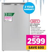 Defy 90L Metallic Bar Fridge
