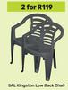 Sal Kingston Low Back Chair-For 2