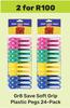 GR8 Save Soft Grip Plastic Pegs 24 Pack-For 2