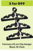 Formosa 43cm Clip Hanger Black 10 Pack-For 3