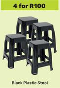 Black Plastic Stool-For 4
