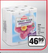 Spar Mini Toilet Tissue Rolls 1 Ply 300 Sheets-18s Per Pack