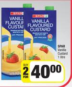 Spar Vanilla Custard-For 2 x 1L