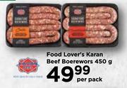 Food Lover's Karan Beef Boerewors-450g Per Pack