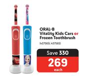Oral-B Vitality Kids Cars Or Frozen Toothbrush 437569, 437565-Each