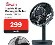 Swan Stealth 15cm Rechrgeable Fan SRF 15B 