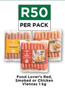 Food Lovers Red Smoked Or Chicken Viennas-1Kg Per Pack