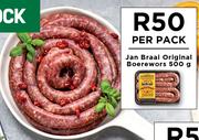 Jan Braai Original Boerewors-500g Per Pack