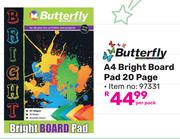Butterfly A4 Bright Board Pad (20 Page) 97331-Per Pack