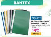 Bantex A4 Quotation Folder (Assorted Colours)-Each