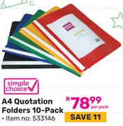 Simple Choice A4 Quotation Folders (10-Pack) 533145-Per Pack
