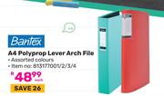 Bantex A4 Polyprop Lever Arch File (Assorted Colours)-Each