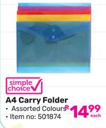 Simple Choice A4 Carry Folder 501974-Each