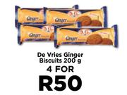 De Vries Ginger Biscuits-For 4 x 200g
