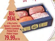 4 Way Festive Hamper: Corned Beef, Boneless Gammon, Pickled Pork & Pickled Tongue-Per Kg