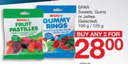 Spar Sweets, Gums or Jellies (Selected)-For Any 2 x 100g/125g