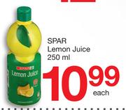 Spar Lemon Juice-250ml Each