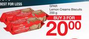 Spar Lemon Creams Biscuits-For 3 x 200g