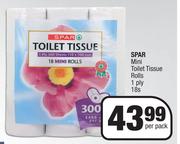 Spar Mini Toilet Tissue Rolls 1 Ply-18s Per Pack