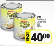 Spar Full Cream Condensed Milk-For 2 x 385g