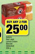Bakers Red Label Lemon Cream Biscuits-2 x 200g