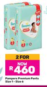 Pampers Premium Pants Size 1-Size 6-For 2