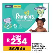 Pampers Active Baby Nappies Size 1-Size 5