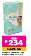 Pampers Premium Care Nappies Size 3-Size 6