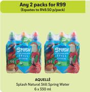 Aquelle Splash Natural Still Spring Water-Any 2 x 6 x 330ml