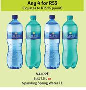 Valpre Still 1.5L Or Sparkling Spring Water 1L-For Any 4