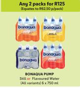 Bonaqua Pump Still Or Flavoured Water (All Variants)-Any 2 x 6 x 750ml