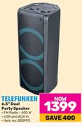 Telefunken 6.5" Dual Party Speaker 