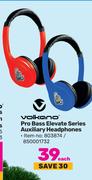Volkano Pro Bass Elevate Series Auxiliary Heaphones-Each