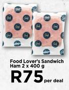 Food Lover's Sandwich Ham 2 x 400g-Per Deal