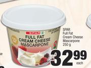 Spar Full Fat Cream Cheese Mascarpone-250g Each