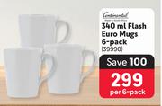 Continental 340ml Flash Euro Mugs 6 Pack