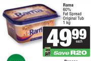 Rama 60% Fat Spread Original Tub-1Kg