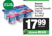 Danone Nutriday Low Fat Smooth Yoghurt-6 x 100g