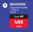 Belvedere Imported Vodka-750ml Each