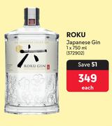 Roku Japanese Gin-750ml Each