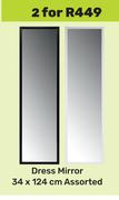 Dress Mirror 34 x 124cm Assorted-For 2