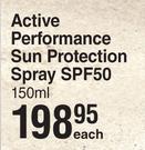 Techni Block Active Performance Sun Protection Spray SPF50-150ml Each