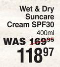 Sun Lab Wet & Dry Suncare Cream SPF30-400ml