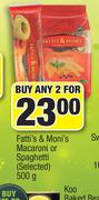 Fatti's & Moni's Macaroni Or Spaghetti (Selected)-For Any 2 x 500g