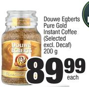 Douwe Egberts Pure Gold Instant Coffee(Selected Excl. Decaf)-200g Each